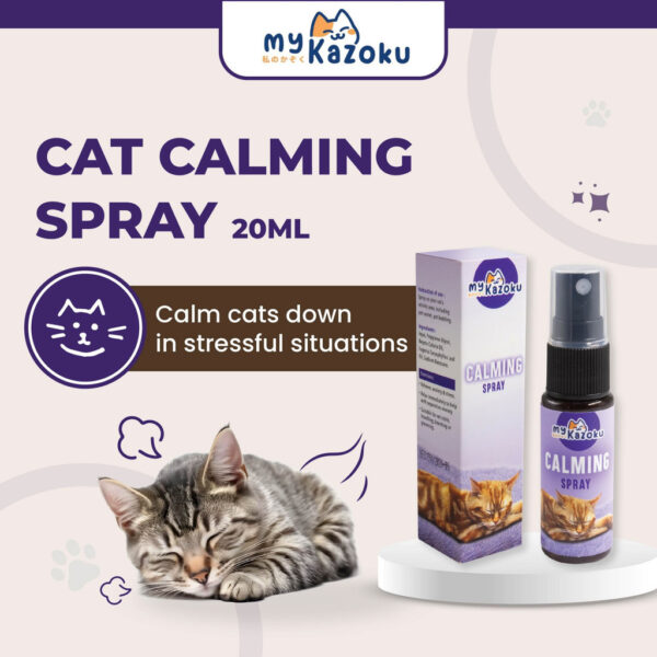 myKazoku Cat Calming Spray 20ml Catnip Anxiety Relief Stress Control for Travel Vet Home Use
