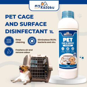 myKazoku Pet Cage and Surface Disinfectant 1L Kills Germs Odour Removal Safe for Pets